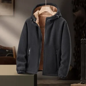 2025 Autumn/Winter, Warm Fleece Hooded Men's Coat