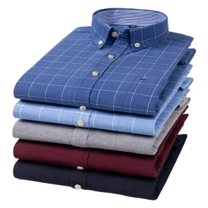 Men's, Long Sleeve Fashion Plaid Dress Shirts