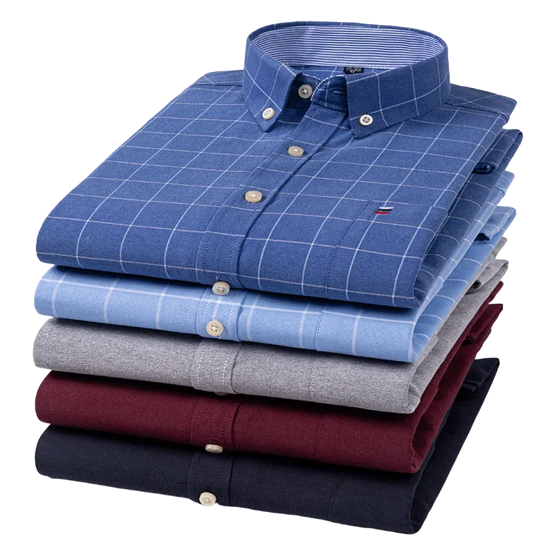 Men’s, Long Sleeve Fashion Plaid Dress Shirts