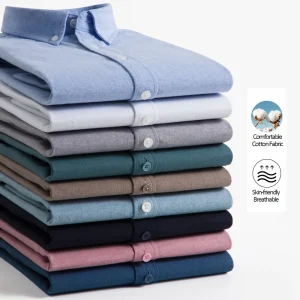 Men's, (Slim Fit) "Oxford Style" Long Sleeve Dress Shirts - Dressy, Casual, and Breathable!