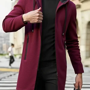 Men's, Trendy Hooded Coats with Zipper - (Casual Outerwear), BOTH, Comfortable and Breathable