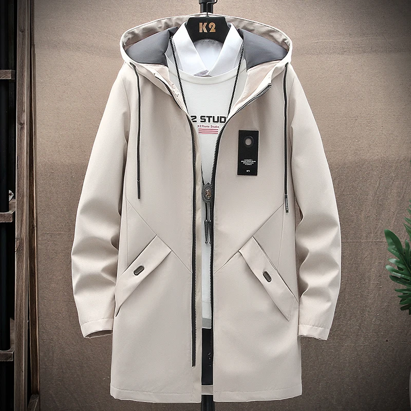 Men’s, Classic Loose-Fit Long Hooded Coat – Available in PLUS Sizes